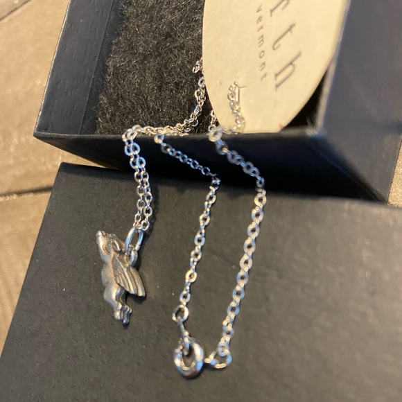 Whistle Pig Pewter Flying Pig Charm and Necklace Handcrafted by Danforth in VT - Picture 2 of 6